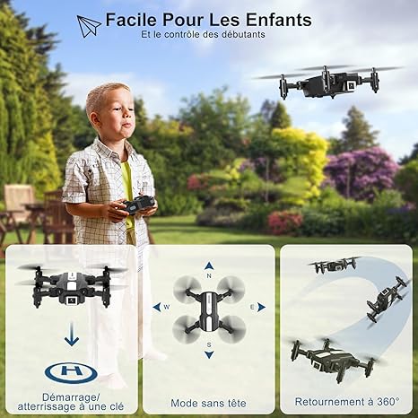 1080P HD Mini Drone with Camera – Easy FPV Drone for Kids and Beginners-US