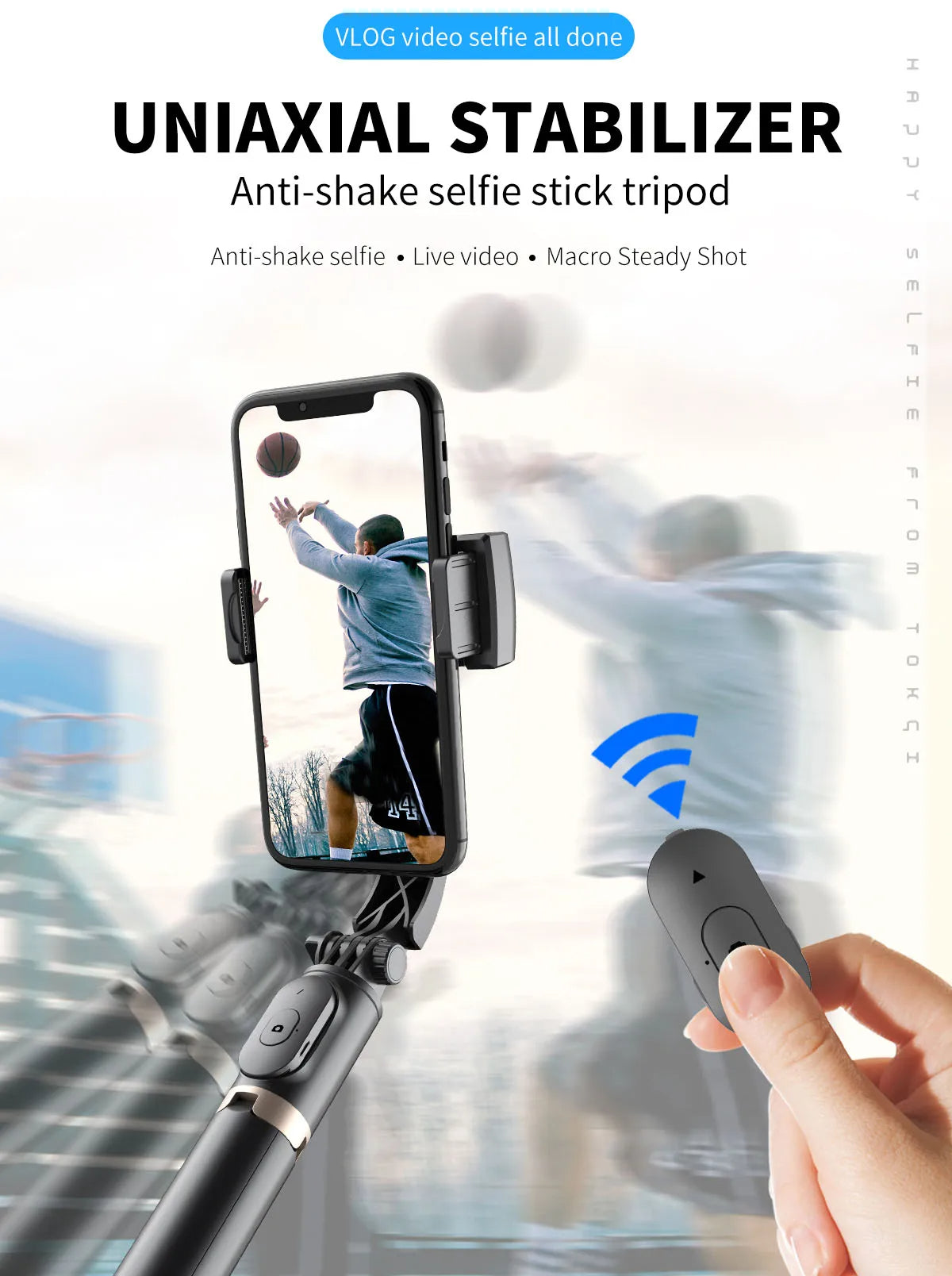 Anti-Shake Handheld Selfie Stick Tripod