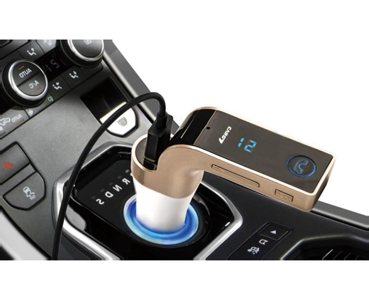 Hands-Free Bluetooth FM Transmitter Car Kit - BLACK